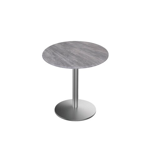 Holland Bar Stool Co 30 Tall OD214 St Steel Table Base w22 Dia Foot and 36 Dia Greystone Top, IndoorOutdoor OD214-2230SSODS36RGryStn